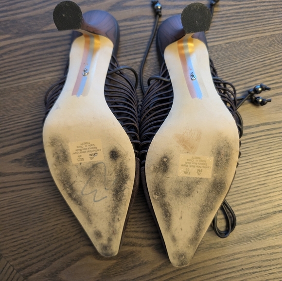 Sam Edlman Brown Trinity Ankle Tie Pumps Size 9 - Picture 7 of 8